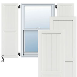 Ekena Millwork - CUSTOM-TFPFC - True Fit PVC Farmhouse Style Combination Shutters (Per Pair)