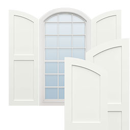 Ekena Millwork - CUSTOM-TFPFE - True Fit PVC Elliptical Top Flat Panel Shutters (Per Pair)
