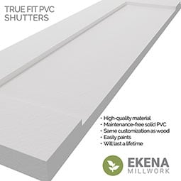 Ekena Millwork - TFP101FP - True Fit PVC Two Equal Flat Panel Shutters (Per Pair - Hardware Not Included)