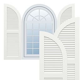 Ekena Millwork - CUSTOM-TFPLA - True Fit PVC Arch Top Louver Shutters (Per Pair)