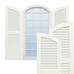 Ekena Millwork - CUSTOM-TFPLE - True Fit PVC Elliptical Top Louver Shutters (Per Pair)