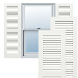 Ekena Millwork - TFP101LV - True Fit PVC, Two Equal Louver Shutters (Per Pair - Hardware Not Included)