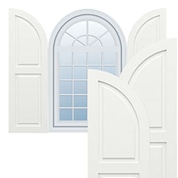 Ekena Millwork - CUSTOM-TFPRA - True Fit PVC Arch Top Raised Panel Shutters (Per Pair)