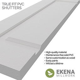 Ekena Millwork - CUSTOM-TFPRE - True Fit PVC Elliptical Top Raised Panel Shutters (Per Pair)