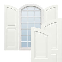 Ekena Millwork - CUSTOM-TFPRE - True Fit PVC Elliptical Top Raised Panel Shutters (Per Pair)