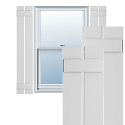 Ekena Millwork - TFP101SB - True Fit PVC, Board Spaced Board-n-Batten Shutters (Per Pair - Hardware Not Included)