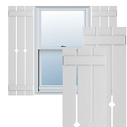 Ekena Millwork - CUSTOM-TFPSD - True Fit PVC Spaced w/Diamond Board-n-Batten Shutters (Per Pair)
