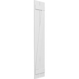 Ekena Millwork - TFP102SB - True Fit PVC, Two Board Spaced Board-n-Batten Shutters w/Z-Bar, Unfinished (Per Pair - Hardware Not Included)