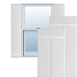 Ekena Millwork - TFP103BB - True Fit PVC, Two Board Joined Board-n-Batten Shutters w/End Batten Shutters, Unfinished (Per Pair - Hardware Not Included)