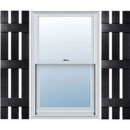 Alpha Systems LLC - EVB12 - 12" Wide Builders Choice Vinyl Three Board Spaced Window Shutters, with Spikes & Screws (Per Pair)