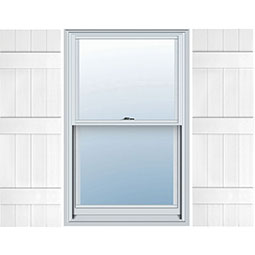 Alpha Systems LLC - EVB14 - 14" Wide Builders Choice Vinyl Four Board Joined Window Shutters, with Spikes & Screws (Per Pair)
