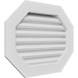 Ekena Millwork - GVPOH - Horizontal Elongated Octagon PVC Gable Vent