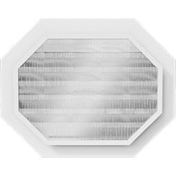 Ekena Millwork - GVPOH - Horizontal Elongated Octagon PVC Gable Vent