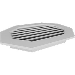 Ekena Millwork - GVPOH - Horizontal Elongated Octagon PVC Gable Vent