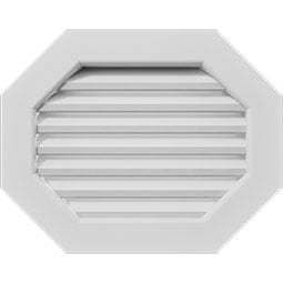 Ekena Millwork - GVPOH - Horizontal Elongated Octagon PVC Gable Vent