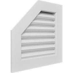 Ekena Millwork - GVPOL - TrueCraft Half Octagon Top Left PVC Gable Vent