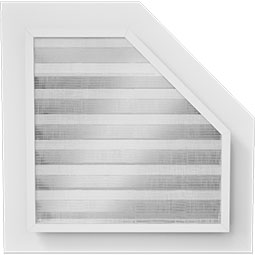 Ekena Millwork - GVPOL - TrueCraft Half Octagon Top Left PVC Gable Vent