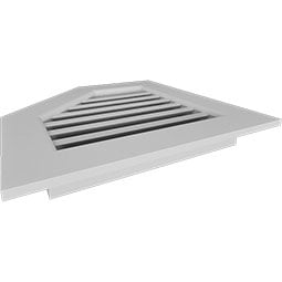 Ekena Millwork - GVPOL - TrueCraft Half Octagon Top Left PVC Gable Vent