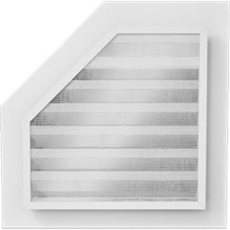 Ekena Millwork - GVPOR - Half Octagon Top Right PVC Gable Vent