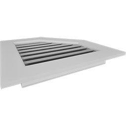 Ekena Millwork - GVPOR - Half Octagon Top Right PVC Gable Vent