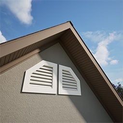 Ekena Millwork - GVPOR - Half Octagon Top Right PVC Gable Vent
