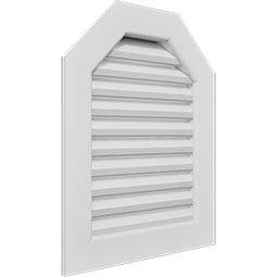 Ekena Millwork - GVPOT - Octagonal Top Gable Vent PVC Gable Vent