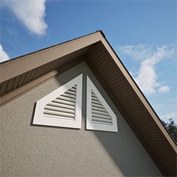 Ekena Millwork - GVPPL - TrueCraft Half Peaked Top Left PVC Gable Vent