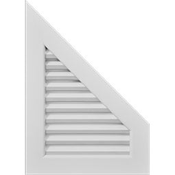 Ekena Millwork - GVPPR - TrueCraft Half Peaked Top Right PVC Gable Vent