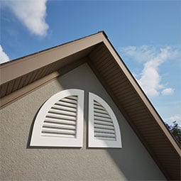 Ekena Millwork - GVPQR - TrueCraft Quarter Round Top Right PVC Gable Vent