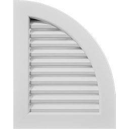 Ekena Millwork - GVPQR - TrueCraft Quarter Round Top Right PVC Gable Vent