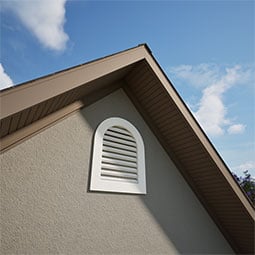 Ekena Millwork - GVPRT - TrueCraft Round Top PVC Gable Vent