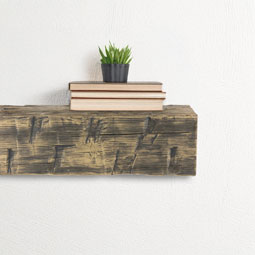 Ekena Millwork - MANURD - Heritage Timber Reclaimed Axed Cut Faux Wood Fireplace Mantel