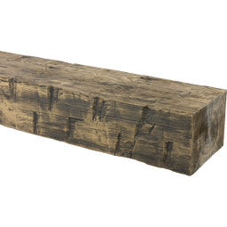 Ekena Millwork - MANURD - Heritage Timber Reclaimed Axed Cut Faux Wood Fireplace Mantel