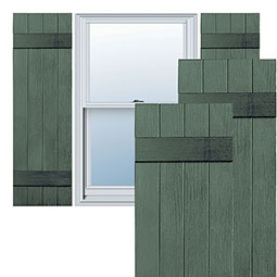 Alpha Systems LLC - PV-PVJ - Premium Custom Vinyl Joined Board-n-Batten Window Shutters, w/Shutter Spikes & Screws (Per Pair)