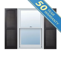Alpha Systems LLC - PVL - Premium Vinyl Open Louver Window Shutters, w/Shutter Spikes & Screws (Per Pair)