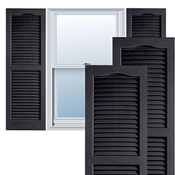 Alpha Systems LLC - PV-PVL - Premium Custom Vinyl Open Louver Window Shutters, w/Shutter Spikes & Screws (Per Pair)
