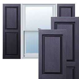 Alpha Systems LLC - PV-PVP - Premium Custom Vinyl Raised Panel Window Shutters, w/Shutter Spikes & Screws (Per Pair)