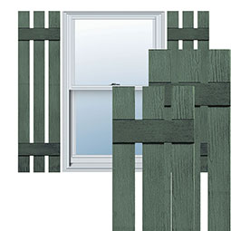 Alpha Systems LLC - PV-PVS - Premium Custom Vinyl Spaced Board-n-Batten Window Shutters, w/Shutter Spikes & Screws (Per Pair)