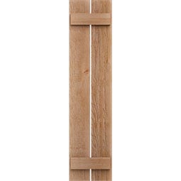 Ekena Millwork - RUSTIC-SHUTTER-SPACED-BNB - TimberCraft Spaced Board-n-Batten Shutters, Rough Sawn Western Red Cedar (Per Pair)