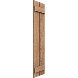 Ekena Millwork - RUSTIC-SHUTTER-SPACED-BNB - TimberCraft Spaced Board-n-Batten Shutters, Rough Sawn Western Red Cedar (Per Pair)