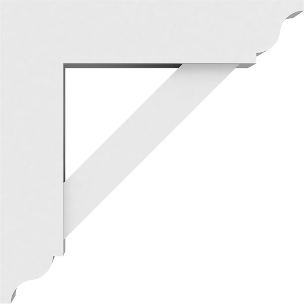 Ekena Millwork - BKTPSTRA01 - Standard Traditional Architectural Grade PVC Bracket with Traditional Ends