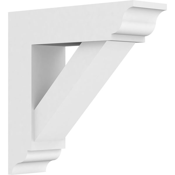 Ekena Millwork - BKTPSTRA01 - Standard Traditional Architectural Grade PVC Bracket with Traditional Ends