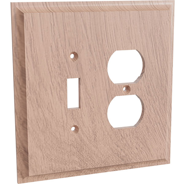 Brown Wood Products - BW01450012-1 - 5 1/2"W x 3/8"D x 5 3/4"H Receptacle Toggle and Duplex Combo Wall Switch Plate