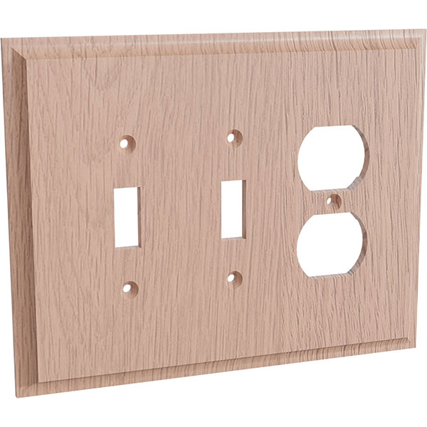 Brown Wood Products - BW01451012-1 - 7 5/16"W x 3/8"D x 5 3/4"H Receptacle Toggle and Duplex Combo Wall Switch Plate