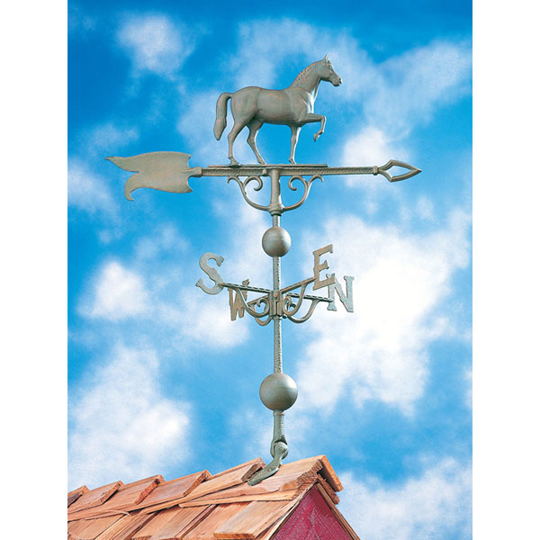 Whitehall Products LLC - WH45114 - 14"L x 11 1/4"H 46" Horse Traditional Directions Weathervane, Verdigris
