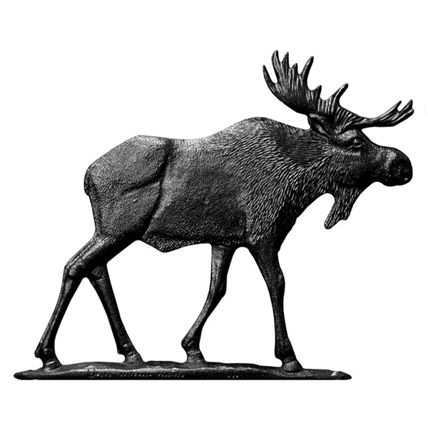 Whitehall Products LLC - WH65523 - 12"L x 9"H 30" Moose Traditional Directions Weathervane, Rooftop Black