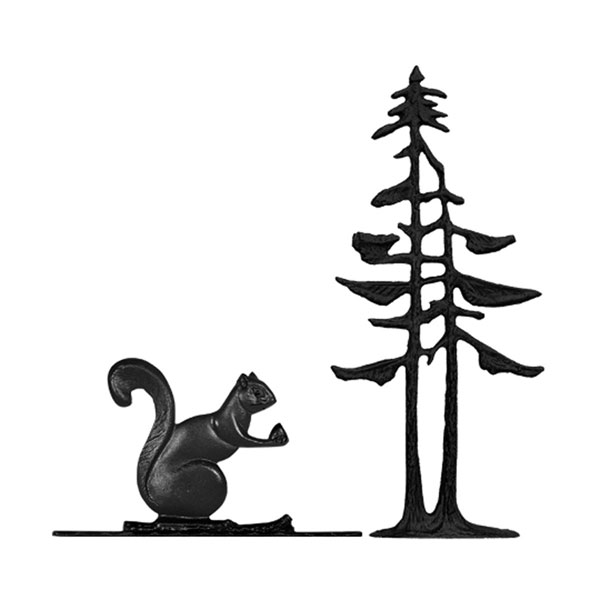Whitehall Products LLC - WH65530 - 7"L x 14"H 30" Squirrel & Pines Traditional Directions Weathervane, Rooftop Black