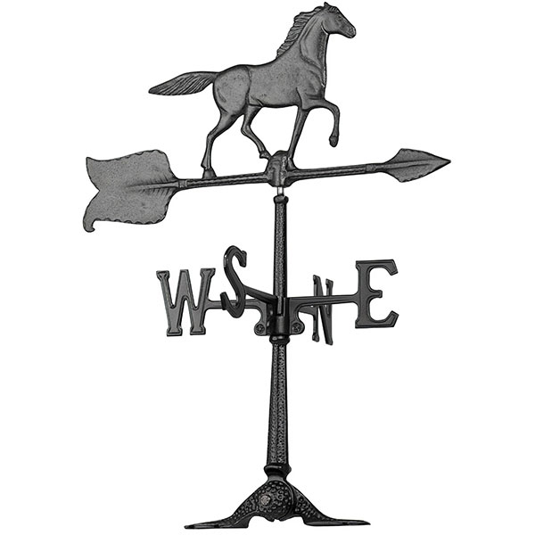 Whitehall Products LLC - WH00070 - 10"L x 7"H 24" Horse Accent Directions Weathervane, Black