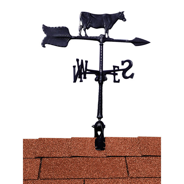 Whitehall Products LLC - WH00076 - 7 1/2"L x 4 3/4"H 24" Cow Accent Directions Weathervane, Black