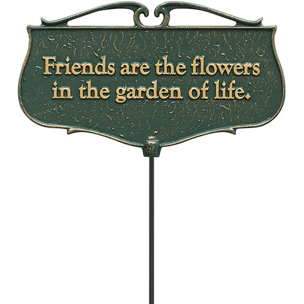Whitehall Products LLC - WH10041 - 12"W x 7"H plus 17"stake "Friends are the Flowers...", Garden Poem Sign